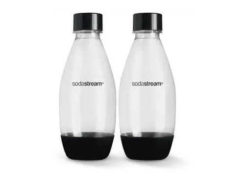 Botella para máquina gasificadora SodaStream Fuse 0.5L Negro Twin Pack Compatible con Spirit Terra Art Duo Enso Tapón cierre hermético,Sin BPA
