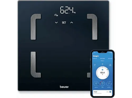 Báscula inteligente Beurer BF 880 Peso máximo 180 kg Bluetooth y Wifi Análisis corporal completo Negro