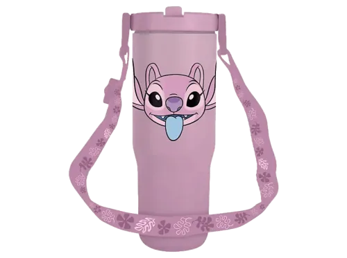 Termo Sherwood Lilo & Stitch: Angel 880 ml Con cuerda Térmica Tamaño XL Para bebidas calientes y frías Con pajita incorporada