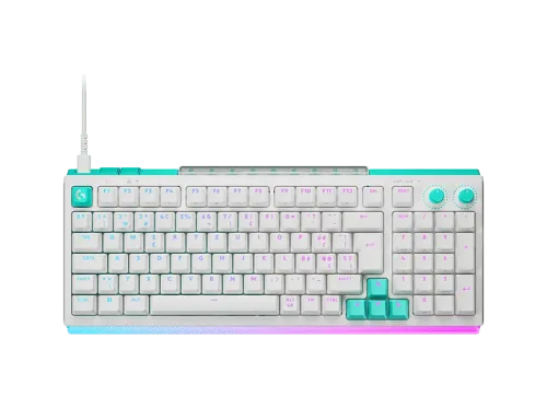 Teclado gaming Logitech G G512 X 75 Cable Dual Swap Mecánico/Analógico TMR intercambiable Tasa de sondeo 8K RGB Personalizable PC-Mac Blanco