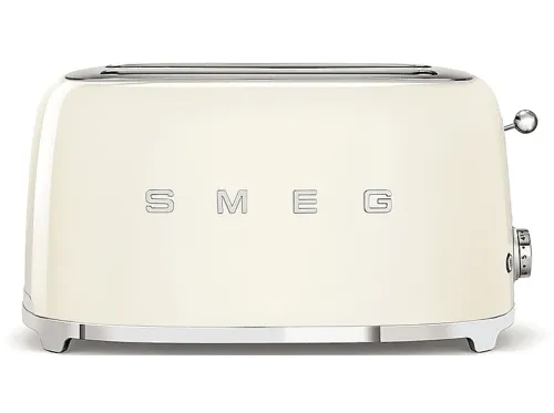 Tostadora Smeg TSF02CREU 1500W 4 rebanadas 6 niveles Función descongelar y bagel Vintage Crema