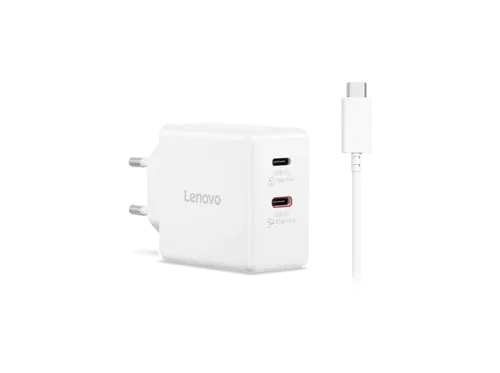 Cargador para portátil Lenovo Dual USB-C 65W GaN Universal para Portátil Smartphone Tablet