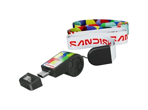 Memoria USB 64 GB Sandisk USB-C Edición FIFA World Cup 2026 Hasta 300 MB/s transferencia USB 3.2 Compatible macOS y Windows® Negro