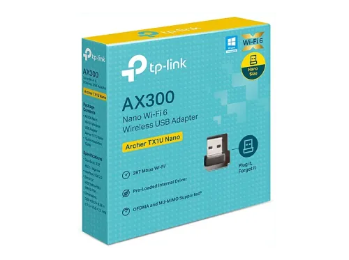 Adaptador Wi-Fi USB TP-Link Archer TX1U Nano Wi-Fi 6 OFDMA y MU-MIMO Amplia compatibilidad Negro