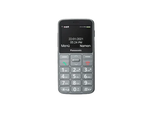 Móvil Panasonic KX-TU160 Gris 1100 mAh Pantalla TFT-LCD grande de 2,4'' Teclas retroiluminadas Compatible con audífonos Luz LED brillante