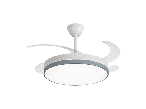 Ventilador de techo ok. OCF 4826 ES 80W 6 Velocidades Temporizador Aspas Retráctiles Altura Ajustable Blanco/Gris