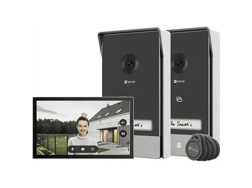Pack videoportero Ezviz HP7 2K Pantalla táctil en color de 7" Comunicación bidireccional Detección de movimiento Negro