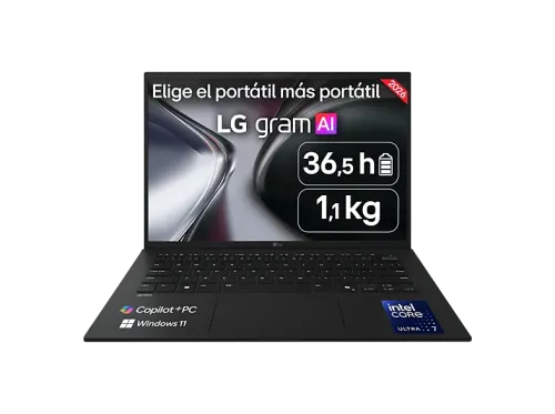 Portátil LG Gram 14Z90U-G.AU88BN Copilot+ PC 14" WUXGA Intel® Core™ Ultra 7 355 49 TOPS 32 GB RAM 1 TB SSD Windows 11 Home Sin cargador