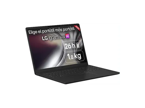 Portátil LG Gram 16U55U-G.AU75BN 16" WUXGA Copilot+ PC AMD Ryzen™ AI 7 445 50 TOPS 16GB RAM 512 GB SSD Windows 11 Home Sin cargador