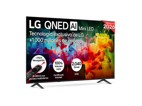 TV QNED Mini LED 75" LG 75QNED72B6A UHD 4K Procesador Inteligente α7 AI Processor 4K Gen9 Smart TV DVB-T2 (H.265) Negro