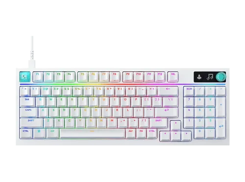 Teclado gaming Logitech G G316 X 98 Cable 8 kHz Pantalla LED Interruptores intercambiables Teclas de PBT personalizables PC-Mac RGB Blanco