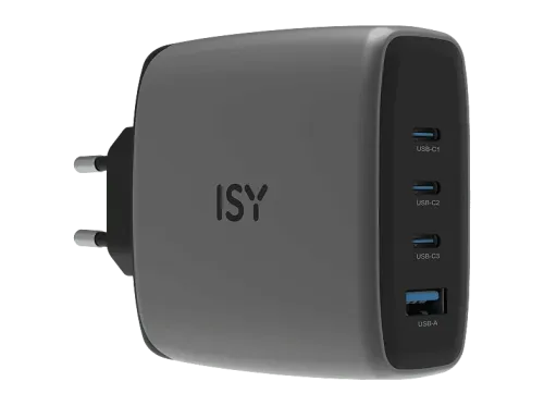 Cargador de pared ISY IAC-7140 140W Carga ultrarrápida Gris oscuro