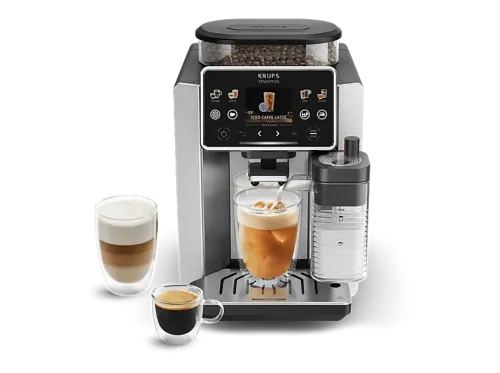 Cafetera superautomática Krups Sensation Elite Hot & Could EA918 30 Recetas Jarra de leche Molinillo Táctil Espumador 15 bar 1450 W Aluminio