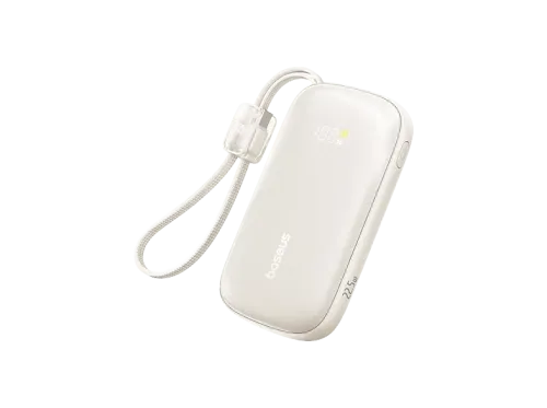 Powerbank Baseus EnerFill  FC21 Qpow 3 10000mAh 22.5W Carga rápida Con cable  USB-C a iP Natural Titanium