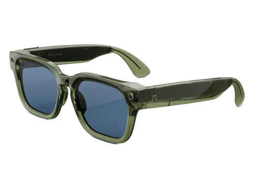 Gafas IA Meta Fury Lentes Light Blue Atlantic Cámara 12 MP Traducción en tiempo real Resolución 3K HD +8h Batería Racing Green