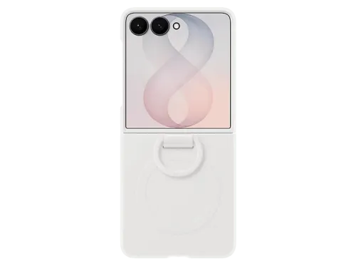 Funda Samsung Para Samsung Galaxy Z Flip8 De Silicona con anillo Magnética Crema