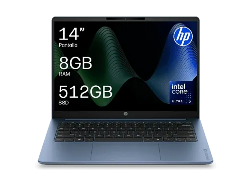 Portátil HP OmniBook 3 Laptop AI 14-ht0008nsx 14" 2K Intel® Core™ Ultra 5 225U 8 GB RAM 512 GB SSD Windows 11 Home Sin cargador