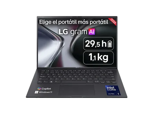 Portátil LG gram 14ZB90S-G.AA55BN 14" WQXGA Intel® Core™ Ultra 5 115U 16GB RAM 512GB SSD Arc™ Onboard Graphics Windows 11 Home Sin cargador