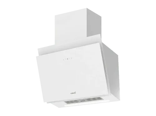 Campana decorativa Cata Thalassa PRO 600 GWH 842 m³/h Ancho 60 cm 5 Niveles de Extracción + Turbo Control Táctil con display digital Blanco