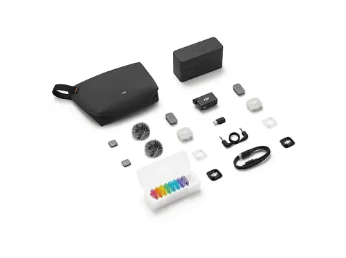 Micrófono DJI Mic Mini 2S (2 TX + 1 RX + Estuche de carga) Cancelación de Ruido con IA 28h Autonomía 16GB Almacenamiento Negro