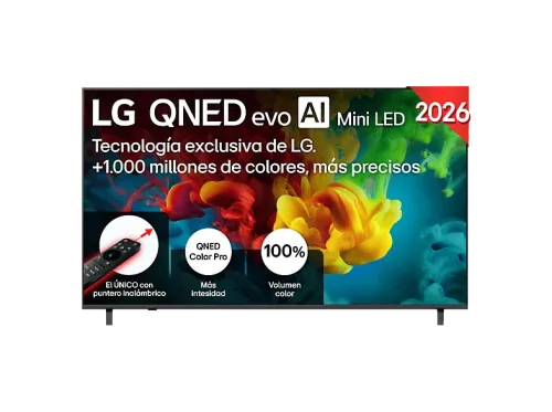 TV QNED Mini LED 75" LG 75QNED82B6A UHD 4K Procesador Inteligente α8 AI Processor 4K Gen3 Smart TV DVB-T2 (H.265) Negro