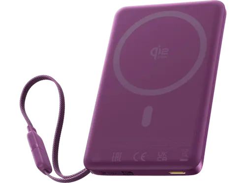 Powerbank Baseus PicoGo AM52 10000 mAh 45 W Qi2.2 de 25W USB-C Carga inalámbrica Carga rápida Multidispositivo Certificado CCC Dark Cherry