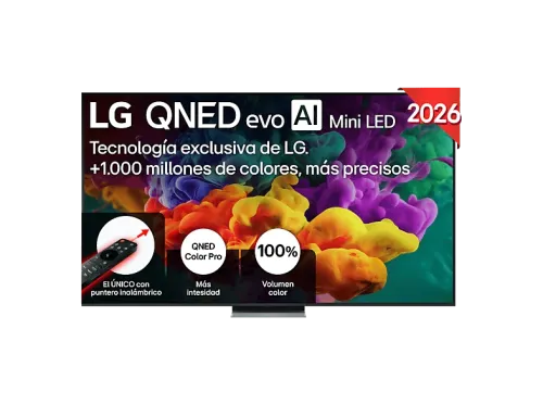 TV QNED Mini LED 86" LG 86QNED86B6B UHD 4K Procesador Inteligente α8 AI Processor 4K Gen3 Smart TV DVB-T2 (H.265) Negro