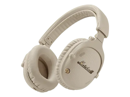 Auriculares inalámbricos Marshall Monitor III 100 h Autonomía Cancelación activa de ruido y modo Transparencia Plegable Crema