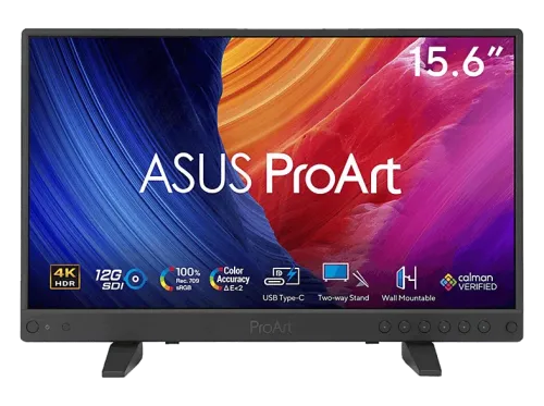 Monitor portátil ASUS ProArt PA16USV 15.6 " UHD 4K 60 Hz 5 ms GtG IPS Negro