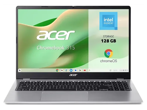 Portátil Acer Chromebook 315 CB315-7H-C6FD 15.6" Full-HD Intel® N50 8GB RAM 128 GB eMMC UHD Graphics Google ChromeOS Plata Sin cargador