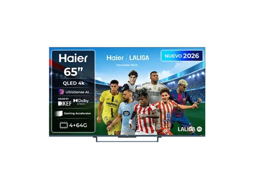 TV QLED 65" Haier S90 Series H65S90GUX QLED 4K HDR10+ Google TV Dolby Atmos Sonido KEF Gaming 144Hz Negro
