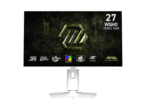 Monitor gaming MSI MAG 274QRFW X32 27" WQHD 320 Hz 0.5 ms Rapid IPS Altura ajustable AI Navigator Compatible con G-Sync Blanco