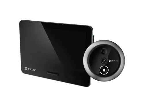 Mirilla inteligente Ezviz EP4 Resolución 4K Pantalla táctil 5.5" a color Detección forma humana y PIR impulsada por IA Plata