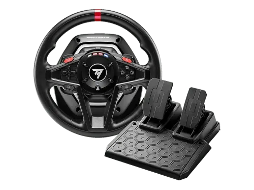 Volante Thrustmaster T128 SimTask Farming Pack Volante + pedales + palanca de cambios Para PC PS5 y PS4 Ángulo de giro de 270° a 900° Negro