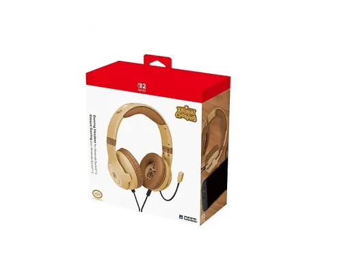 Auriculares gaming Hori Animal Crossing Micrófono flexible Almohadillas acolchadas Diafragma de imanes de neodimio de 40 mm Madera