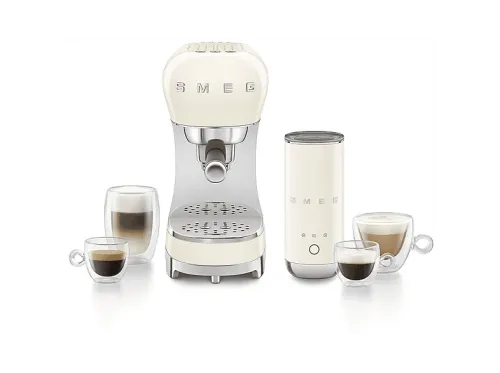 Cafetera express Smeg ECF12CREU 15 bar 1350 W 2 Tazas Incluye Espumador de leche Sistema de calentamiento Thermoblock Crema