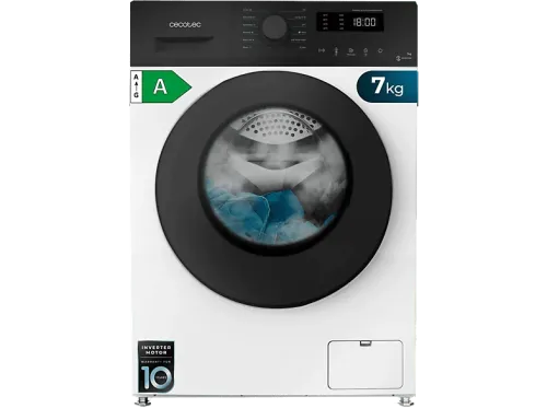 Lavadora carga frontal Cecotec Bolero DressCode 7150 Inverter A Capacidad 7 kg 1400 rpm 12 programas Inverter Plus SteamMax White