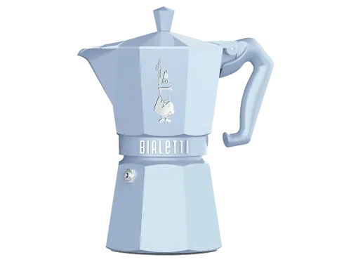Cafetera tradicional Bialetti Moka Exclusive Aluminio Hasta 3 tazas Light Blue
