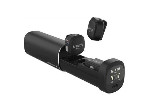 Micrófono Vieta Pro Influencer 2 20 Hz – 20 KHz Hasta 6h Autonomía Inalámbrico Función Mute Alcance 25 m Negro