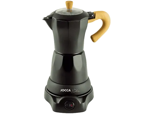 Cafetera tradicional Jocca 2188N 0.26 l Aluminio 480 W 6 Tazas Italiana Eléctrica Sin Cables Negro/Madera