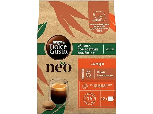 Cápsulas monodosis Dolce Gusto Neo Lungo Café tostado y molido Intensidad 6 12 cápsulas