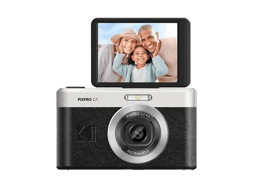 Cámara Kodak Pixpro C1 13 megapixel 1920 x 1080 px Sensor BSI CMOS Zoom digital x4 Pantalla Giratoria LCD 2.8" Estabilizador Digital Negro