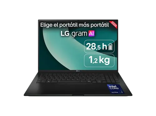 Portátil LG 16ZD90TL-G.AX85BN Copilot+ PC 16" WQXGA Intel® Core™ Ultra 7 258V 47 TOPS 32GB 512GB SSD Arc™ Onboard Graphics SinSO Sin cargador