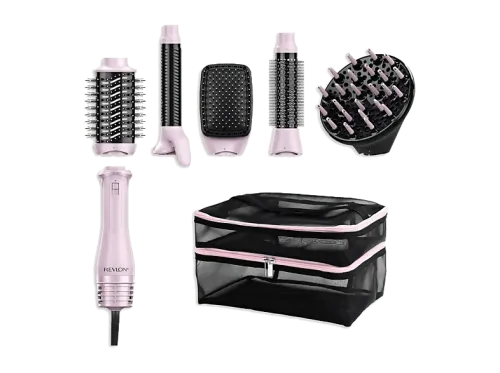 Moldeador Revlon One-Step Titanium Rosa Multi Air Styler 5 en 1 Tecnología iónica 4 Ajustes de Temperatura Rosa/Negro