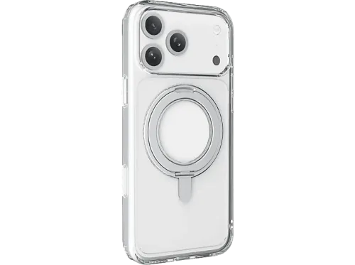 Funda móvil CellularLine SPIN MAG Para iPhone 17 Pro Max Con soporte de anillo giratorio Compatible con el ecosistema Magsafe Transparente