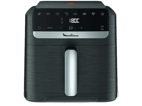 Freidora de aire Moulinex Easy Fry Mega Compact EZ8618 7.5 L Hasta 8 raciones Pantalla táctil 8 Programas automáticos Diseño compacto Negro