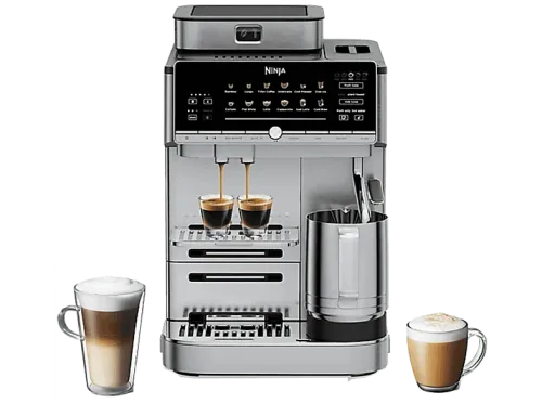 Cafetera superautomática Ninja AutoBarista Pro 15bar 1650W 2 Tazas 13 Programas 5 programas Espumado Leche 2 depósitos café grano Negro/Plata