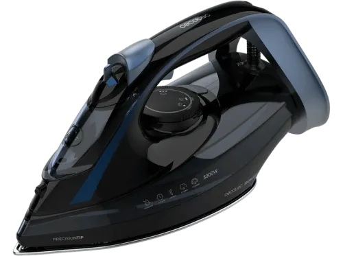 Plancha de vapor Cecotec IronHero H-3000 Ceramic 3000 W Suela cerámica XXL Vapor 65 g/min Golpe de vapor 230 g/min Depósito 350 ml Negro