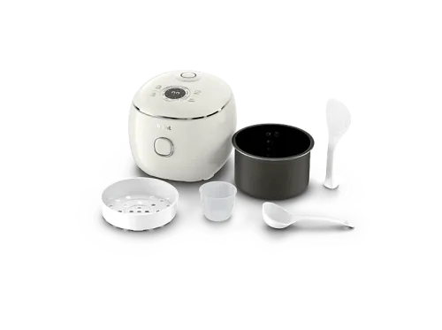 Arrocera Tefal Multifunción POP 0.7 L Hasta 4 raciones Tecnología Smart NFC Compacta Bol Antiadherente Cesta vaporera 8 programas Blanco