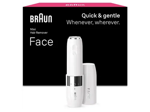 Depiladora facial Braun Face Mini Rasuradora FS1000 Rápida y suave Fácil de llevar Luz Smartlight Blanco